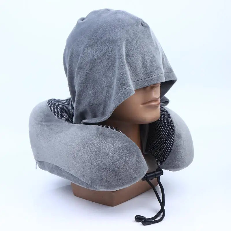 Hooded Memory Foam Travel Pillow