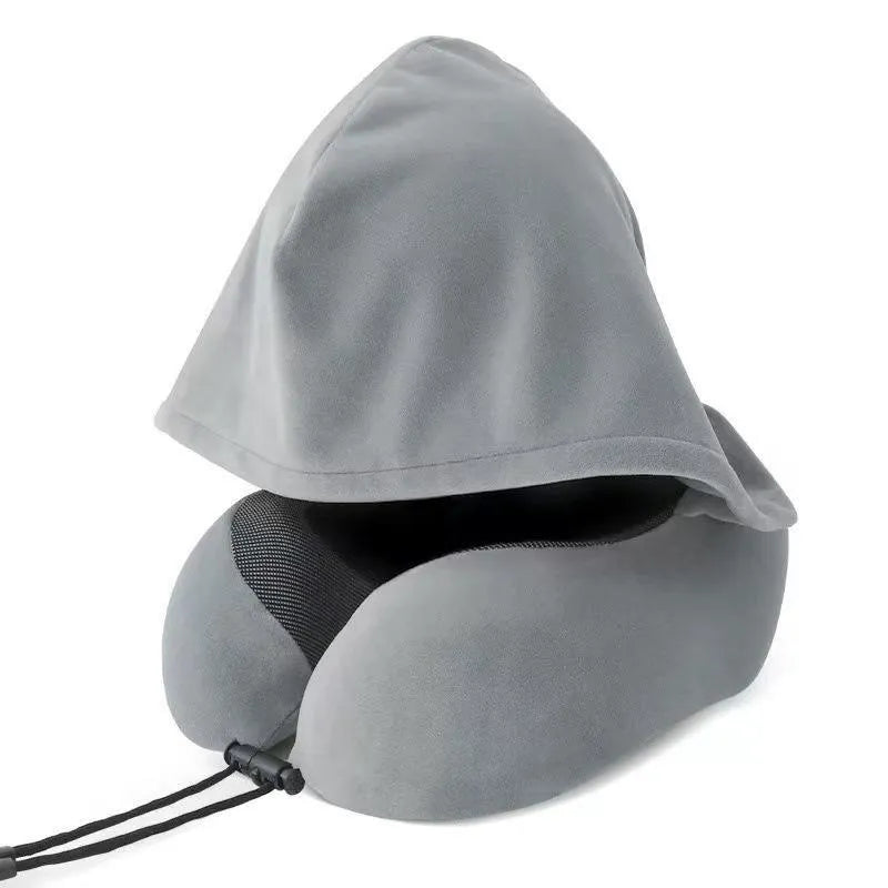 Hooded Memory Foam Travel Pillow