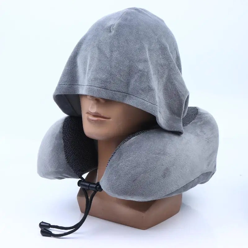 Hooded Memory Foam Travel Pillow