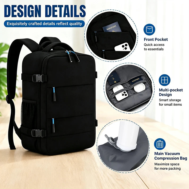 Vacuum Compression Travel Backpack — 20–35L