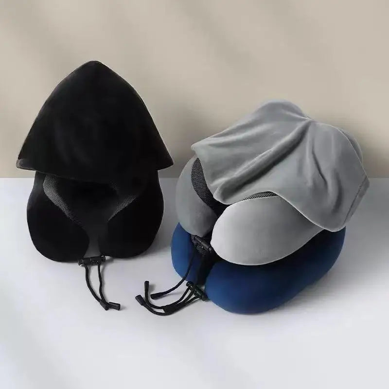Hooded Memory Foam Travel Pillow