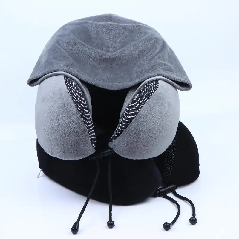 Hooded Memory Foam Travel Pillow